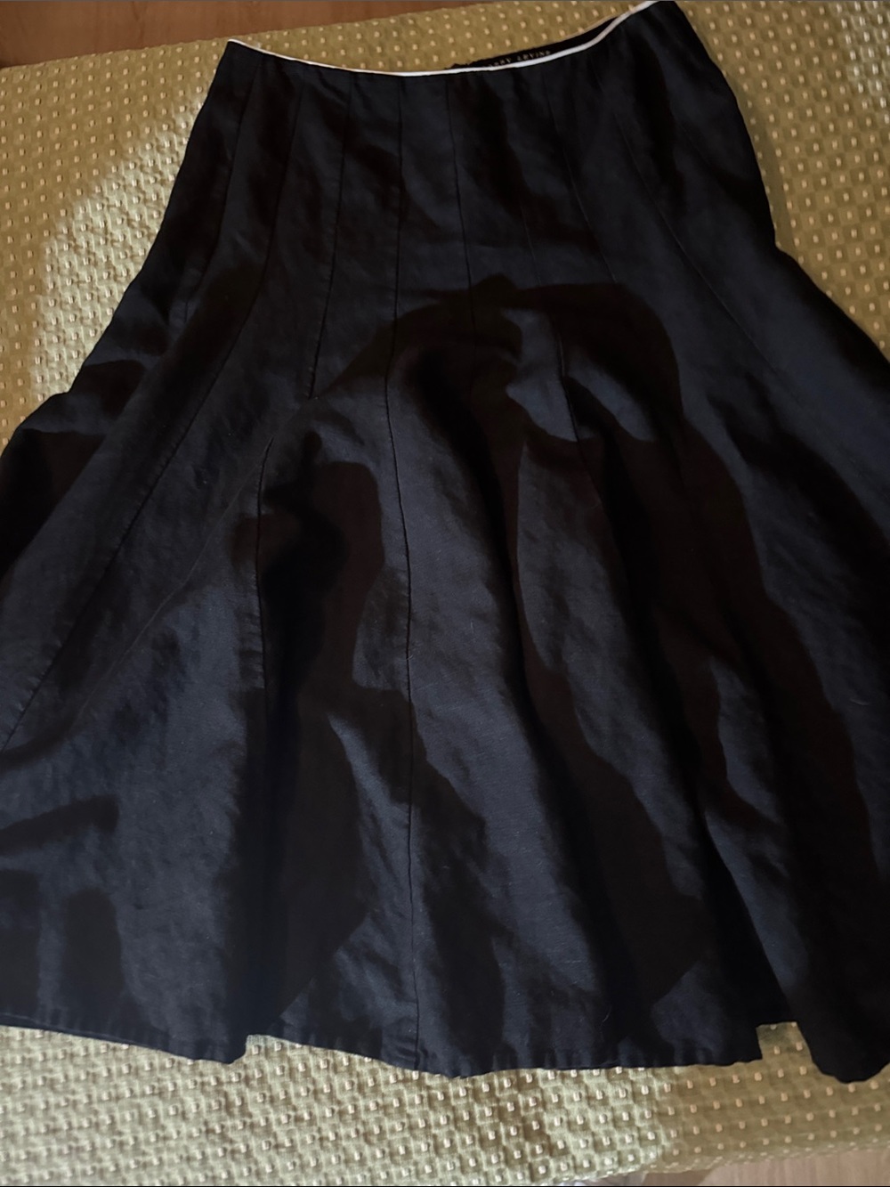 Larry Levine Black Circle Skirt with Subtle Waist Trim worn once